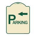 Signmission Parking with Arrow Pointing Left Heavy-Gauge Aluminum Architectural Sign, 24" x 18", TG-1824-24519 A-DES-TG-1824-24519